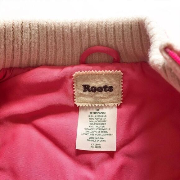 Roots pink quilt/ knit sleeve mix jacket EUC 4T - Picture 5 of 6